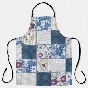 Delantal Encaje Floral: fondo transparente en mosaico.