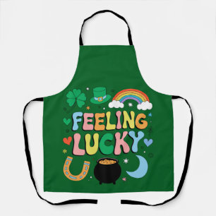 Delantal Encantador Día de San Patricio Sentirse Afortunado