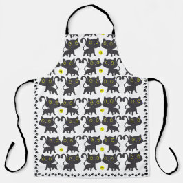 Delantal Encantador diseño de gato negro