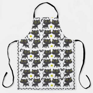 Delantal Encantador diseño de gato negro