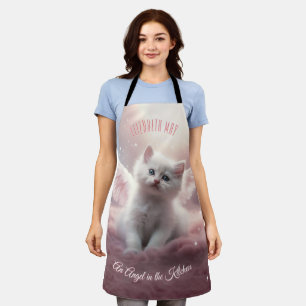 Delantal Encantador Gatito Rosa con Alas Ángel