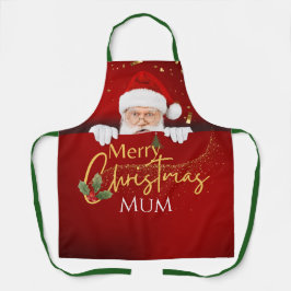 Delantal Encantador Santa Claus Feliz Personalizado de text