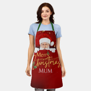 Delantal Encantador Santa Claus Feliz Personalizado de text