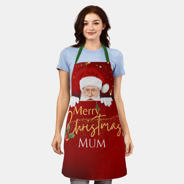 Delantal Encantador Santa Claus Feliz Personalizado de text (Gastado)