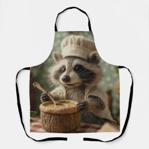 Delantal Encantador y amable chef de Raccoon que agita un b