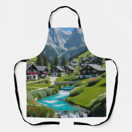 Delantal "Encanto alpino - Cocine en el corazón de una tran