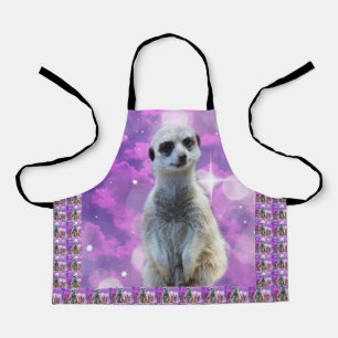 Delantal Encanto Brillante: Suricata en Fondo Bokeh Rosa