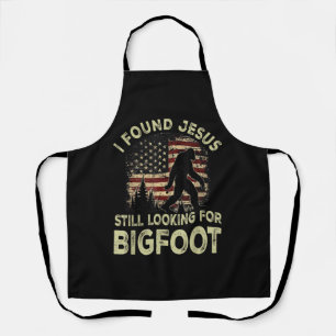 Delantal Encontré a Jesús todavía buscando Bigfoot Divertid