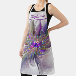 Delantal Energetic, Colorful Abstract Fractal Flower Name