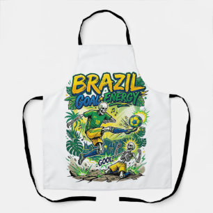 Delantal Energía de Gol de Brasil Esqueleto Delantero Nacio