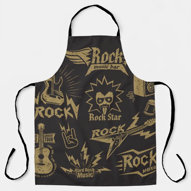 Delantal Enérgica esencia musical de rock (Anverso)