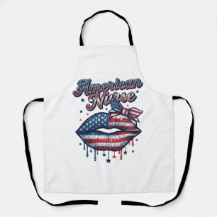 Delantal Enfermera Americana Diseño Patriótico de Camiseta 