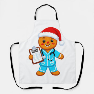 Delantal Enfermera de pan de jengibre Navidad 2026 Fiesta d