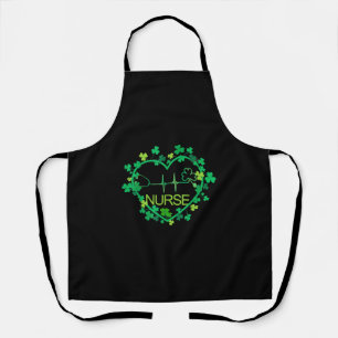 Delantal Enfermera de shamrock en el corazón - Enfermera de