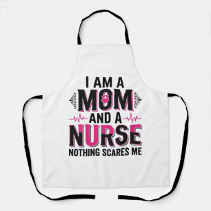 Delantal Enfermera Mamá Nada Me Asusta Diseño De Grabado Vi