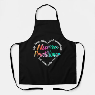 Delantal Enfermera practicante Corazón Word Nube Acuarela