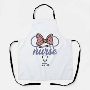 Delantal Enfermera registrada Bow Stethoscope Gráfico Vinta