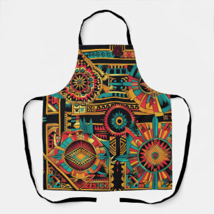 Delantal Enigmático Cian "Sueño Azteca" Cocina Apron