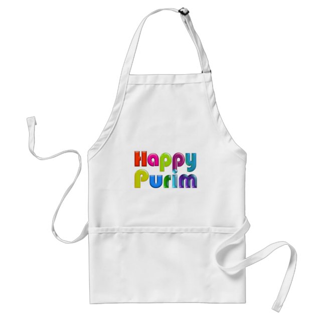 Delantal enrrollado FELIZ de PURIM (Frente)