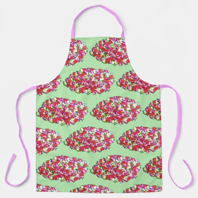 Delantal Ensalada israelí comida mediterránea cocina judía (Anverso)