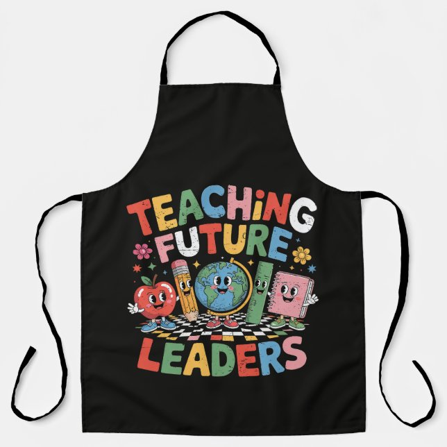 Delantal Enseñando a futuros líderes Profesor genial (Anverso)