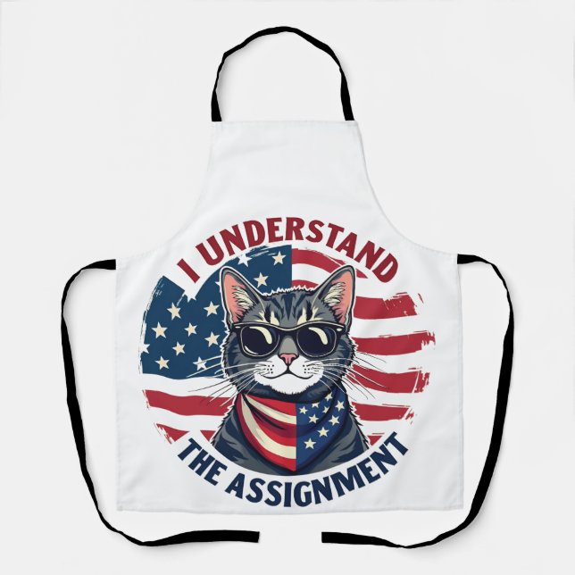 Delantal Entiendo la asignación de Harris Walz Cat Lady (Anverso)