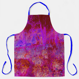 Delantal Entorno impresionista Trippy Red y Magenta