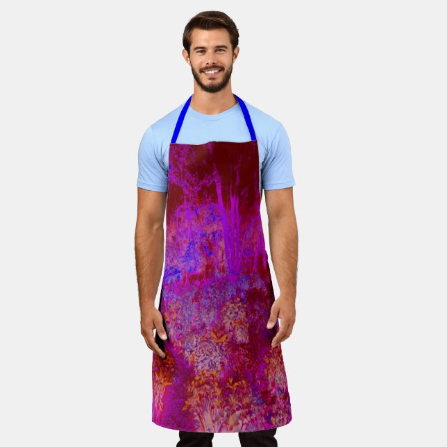 Delantal Entorno impresionista Trippy Red y Magenta (Gastado)