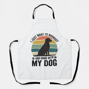 Delantal Entrenar y pasar el rato con mi perro Diseño vinta