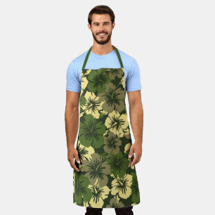 Delantal Epic Hibiscus Aloha Olive Hawaiian Floral