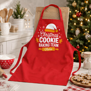 Delantal Equipo de Horneado de Galletas de Navidad Nombre P