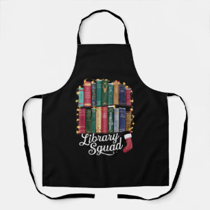 Delantal Equipo de la Biblioteca de Navidad Amantes de los 