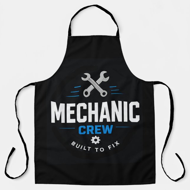 Delantal 🔧 Equipo de Mecánicos Personal de Garage Moderno  (Anverso)