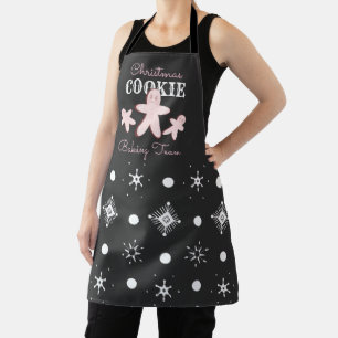 Delantal Equipo de repostería de galletas de jengibre rosa 