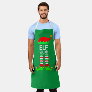 Delantal Equipo moderno de duendes de Navidad en verde