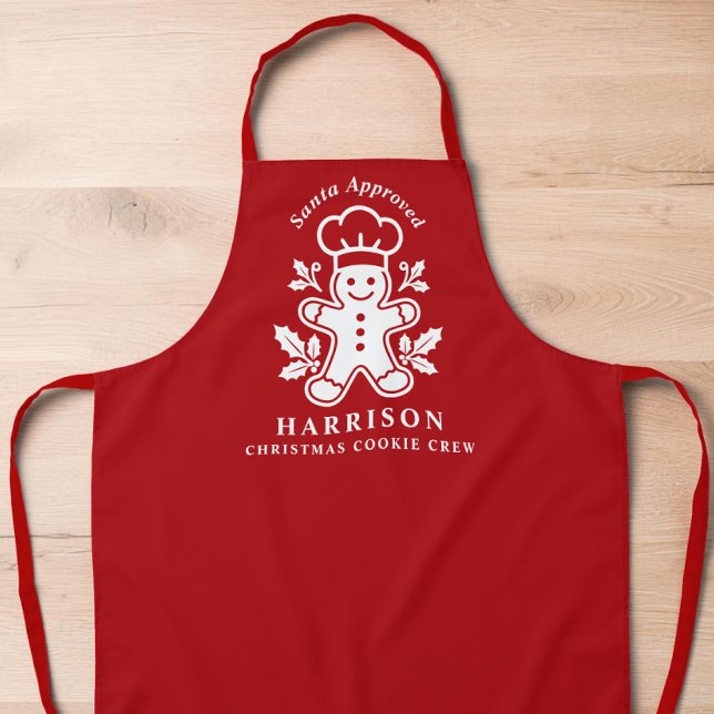 Delantal Equipo Personalizado de Galletas de Navidad (Personalized Christmas Cookie Crew Apron)