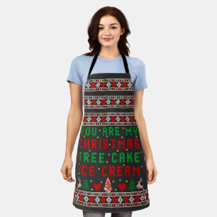 Delantal Eres Mi Pastel De Helado De Árbol De Navidad Navid