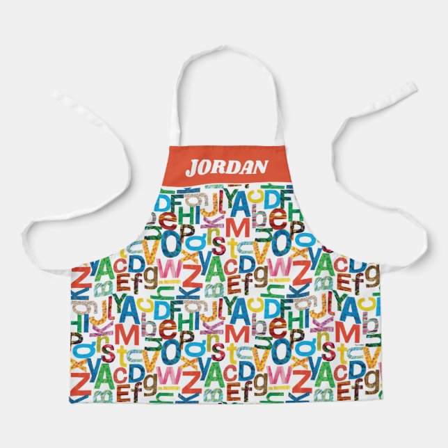 Delantal Eric Carle | Cartas de patrón de alfabetos (Anverso)