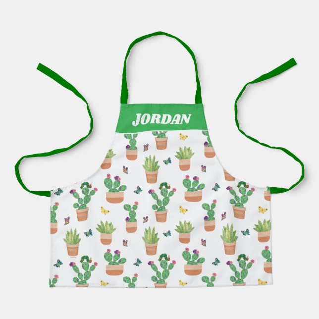 Delantal Eric Carle | oruga, cactus y mariposa Pa (Anverso)