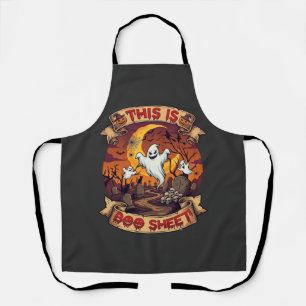 Delantal Es Boo Sheet Halloween Fantasma Cementerio Calabaz