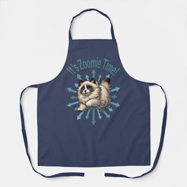 Delantal Es el gato Zoomie Time Ragdoll (Anverso)