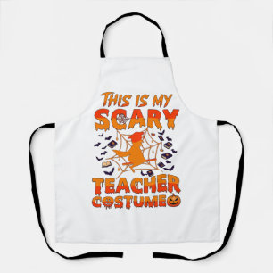 Delantal Es Espantoso Traje De Maestro Bruja De Halloween T