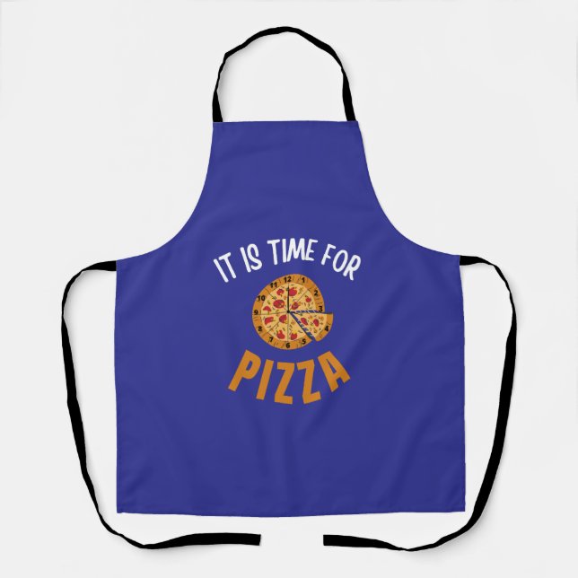 Delantal Es hora de la pizza (Anverso)