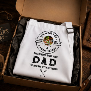 Delantal Es Lo Que Hago Fumo Carne Foto Divertida De Papá