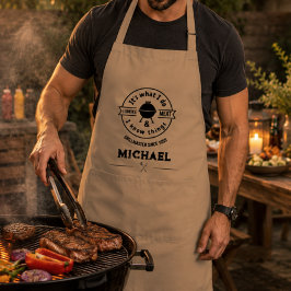 Delantal Es Lo Que Hago Fumo Carne Y Sé Cosas Divertidas 