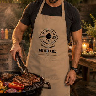 Delantal Es Lo Que Hago Fumo Carne Y Sé Cosas Divertidas
