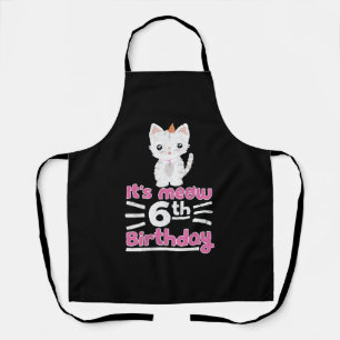 Delantal ¡Es mi cumpleaños número 6! Gatito Regalo Bonito G