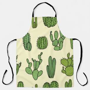 Delantal Esbozo Cactus: Elegancia Floral Vintage.