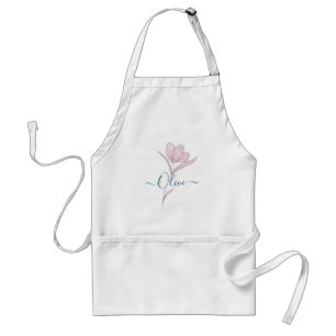 Delantal Esbozo floral acuarela personalizada