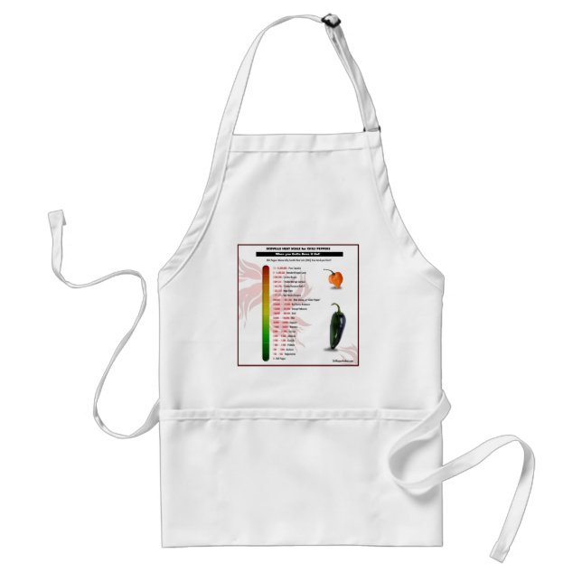 Delantal Escala del calor de Scoville para las pimientas de (Frente)